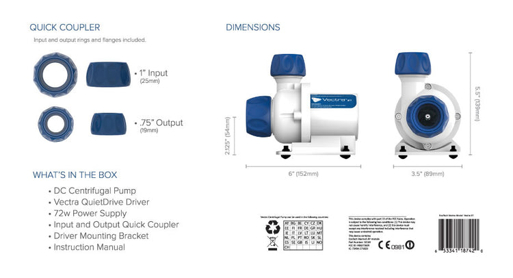 VS2 RETURN PUMP - 1,400 gph (5,300 lph)