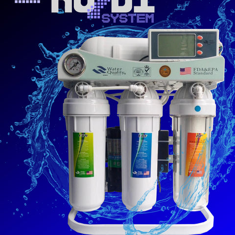 5 stage RO/DI Unit With Booster Pump, TDS Meter And Meter Gauge