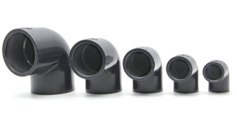 Pipe Fittings - 90 Degree Elbow Connector (Various Sizes)